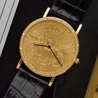 Corum $20 Double Eagle Coin Watch 1904 Ref. 50.145.56 18k Gold Quartz Full Set