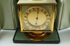 Angelus 8 Day Clock vintage w/ hygrometer, thermometer, compass box & papers c. 1959