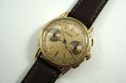 Le Phare Chronograph 18k yelllow gold fabulous original dial steeped case c. 1940's vintage pre owned for sale houston fabsuisse