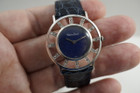 Lucien Piccard Helm Watch 14k white gold diamond & lapis dial c. 1960's pre owned for sale houston fabsuisse