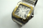 Cartier 2656 Santos XL 100 yr anniversary steel & 18k yellow gold c. 2004 modern for sale houston fabsuisse