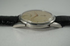 Longines 7111-2 large stainless steel linen dial wristwatch dates 1959 pre owned for sale houston fabsuisse