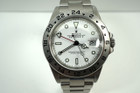 Rolex 16570 Explorer II white dial A series w/ box, papers & service card c. 1999 pre owned for sale houston fabsuisse