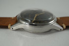 Angelus Chronograph vintage black gilt dial cal. 215 stainless steel c. 1950's for sale houston fabsuisse