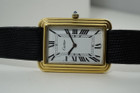 Cartier stepped case large rectangle (20 microns) gold plated dates 1970's pre owned for sale houston fabsuisse