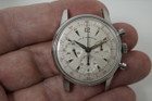 Meylan Stopwatch Co. 805-2 Chronograph stainless steel Lemania 2520 dates 1960's vintage original for sale houston fabsuisse