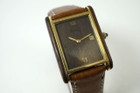 Cartier Tank exoctic wood dial vintage 18k yellow gold electroplate 1970's original pre owned for sale houston fabsuisse