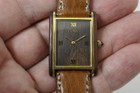 Cartier Tank exoctic wood dial vintage 18k yellow gold electroplate 1970's original pre owned for sale houston fabsuisse