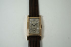 Lord Elgin  vintage Rectangle diamond dial w/ sub second 14k rose gold 1940's unpolished case very good condition for sale houston fabsuisse
