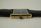 Cartier Tank vermeil .925 silver original blue dial & strap 1980's mint