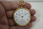 Patek Philippe Pocket Watch open face enamel dial 18k yellow gold running antique pocketwatch c.1910 pre owend for sale houston fabsuisse