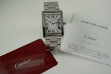 Cartier W5200014 Tank Solo box & service card stainless steel c. 2021 modern pre owned for sale houston fabsuisse