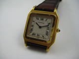 Cartier Santos Dumont 18k yellow gold thin model 1990's with Guilloche dial for sale houston fabsuisse