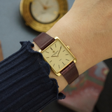 Vacheron Constantin 1990s Tank-Style Champagne Dial 18k Yellow Gold