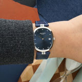 Rare Patek Philippe Ellipse 3930A Stainless Steel Blue Diamond Dial Watch