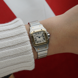 Cartier Santos Galbee Small Two Tone Quartz Watch Steel Gold 2009 Papers