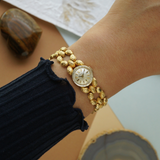 Vintage Rolex 14K Gold Bracelet Watch Nugget Link Manual Wind 1970s
