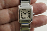 Cartier W50012S3 Tank Francaise 18k white gold dates 2000's modern original pre owned for sale houston fabsuisse