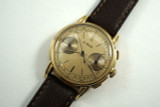 Le Phare Chronograph 18k yelllow gold fabulous original dial steeped case c. 1940's vintage pre owned for sale houston fabsuisse