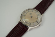 LeCoultre Vacheron Constantin Mystery Dial 14k white gold dates 1950's vintage pre owned for sale houston fabsuisse