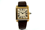 CARTIER TANK OBUS 1630-2 SOLID 18KT YELLOW GOLD ON STRAP DATES 2000's