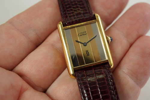 cartier tank vermeil tricolor