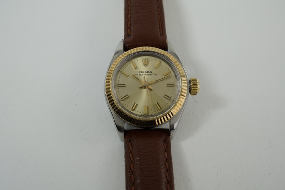 Rolex 6719 Oyster Perpetual ladies 14k  &stainless steel automatic 1973 vintage pre owned for sale houston fabsuisse
