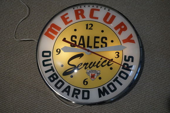 PAM Mercury Kiekharfer Outboard Motors Clock dates 1970's