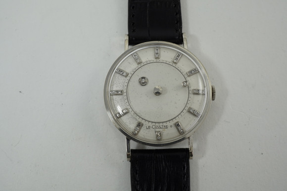 Vacheron-LeCoultre Mystery Dial 14k white gold w/ diamonds c. 1950's pre owned for sale houston fabsuisse