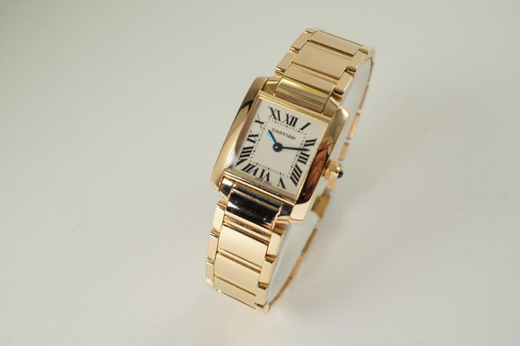 Cartier 2793 Tank Francaise 18k rose gold mint includes service pouch modern pre owned ladies watch for sale houston fabsuisse 