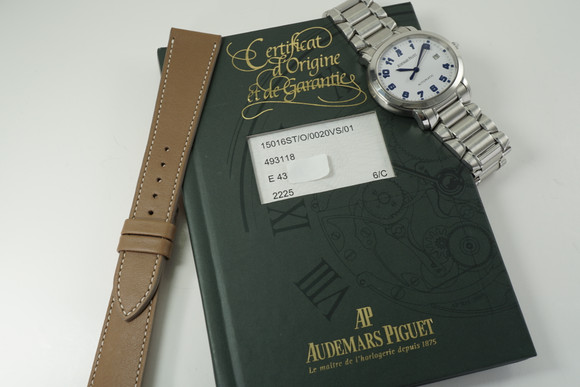 Audemars Piguet 15016ST Millenary steel w/ box & papers c. 2001 modern automatic mint condition pre owned for sale houston fabsuisse