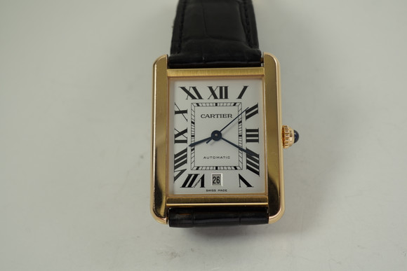 Cartier W5200026 Tank Solo XL rose gold automatic modern pre owned for sale houston fabsuisse