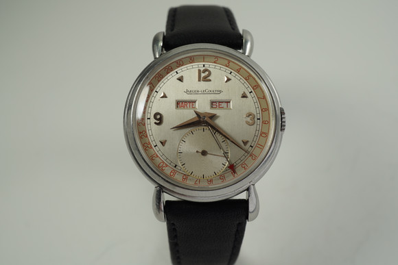 Jaeger LeCoultre Calendar Watch dates 1940's vintage mint condition pre owned for sale houston fabsuisse