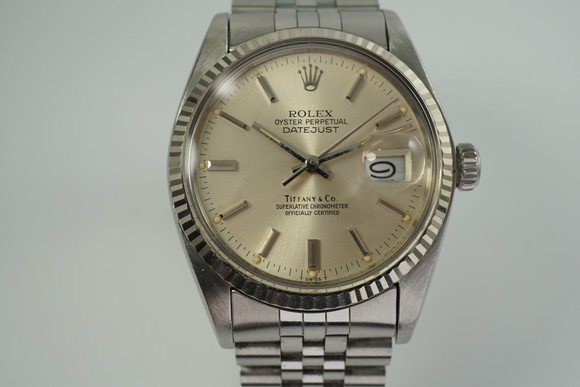 ROLEX 16030 DATEJUST TIFFANY & CO DIAL STAINLESS STEEL JUBILEE BAND c. 1978-79