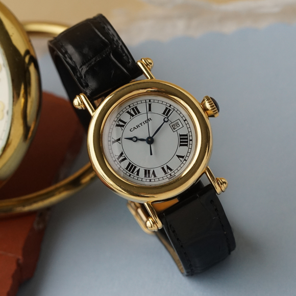 Cartier Diabolo Large Date 14200 Yellow Gold 2000s Quartz