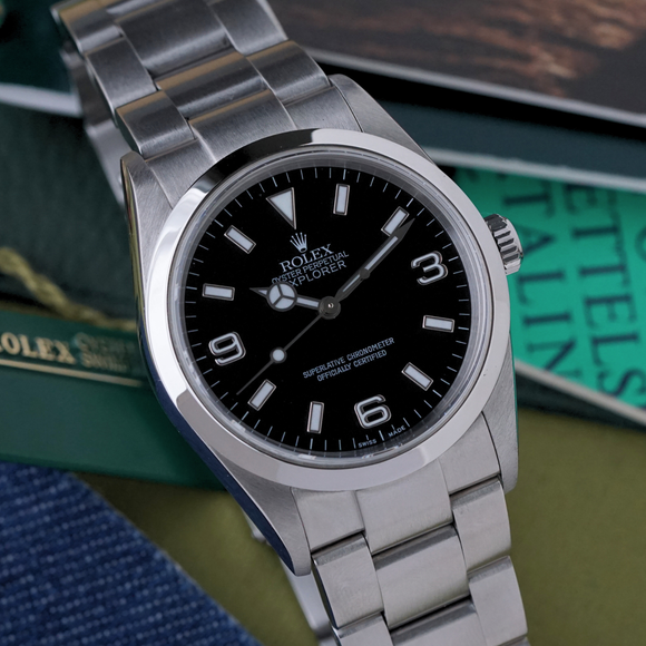 Rolex Explorer I 2003 Papers Ref. 114270 Stainless Steel Box Books Tags Complete