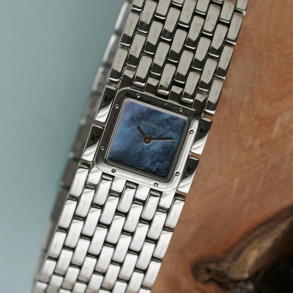 Cartier Panthere Ruban Blue Mother of Pearl Stainless Steel Bracelet