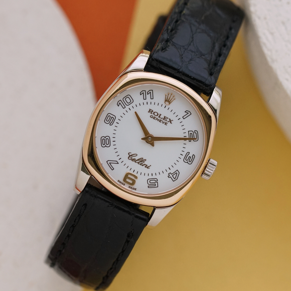 Rolex Cellini Danaos 6229/9 18k Rose & White Gold Complete Box Papers 2007