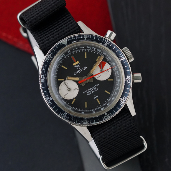 Vintage Croton Chronomaster Aviator Sea Diver Chronograph C45/281 Manual Wind 1960s