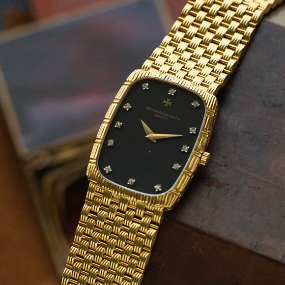 Vacheron Constantin Ref. 33037P 18k Yellow Gold Diamond Dial Bracelet Watch 1970s