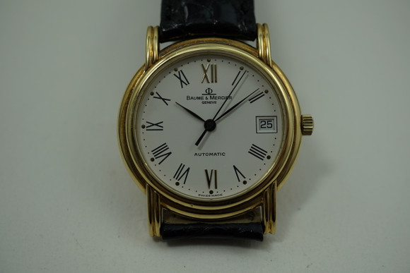 Baume Mercier Classima Executive 18k yellow gold c. 2000's modern for sale houston fabsuisse