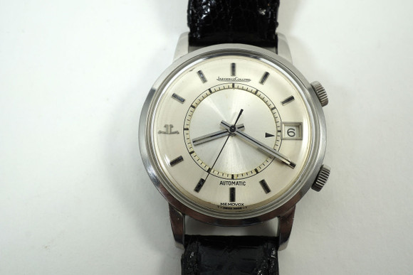 Jaeger LeCoultre 875.42 Memovox "Speed Beat" steel automatic dates 1969 alarm watch all original for sale houston fabsuisse