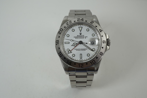 Rolex 16570 Explorer II  box, papers & tags stainless steel dates 1997 all original automatic modern pre owned for sale houston fabsuisse