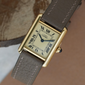 Cartier Tank Must Small Vermeil Quartz Ivory Dial 1990s Gold Plated Silver