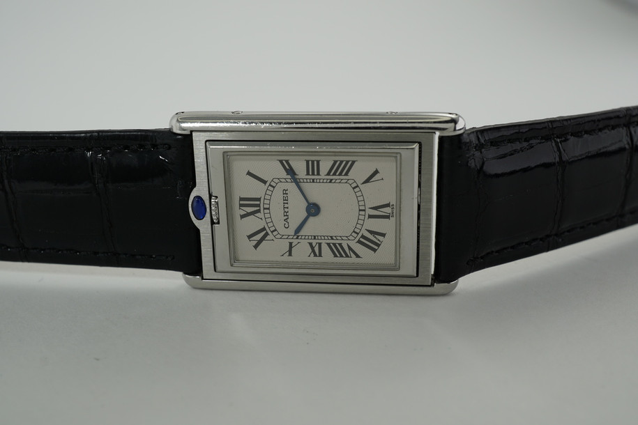 Cartier 2390 Tank Basculante Reverso large stainless steel c. 2000's pre owned for sale houston fabsuisse