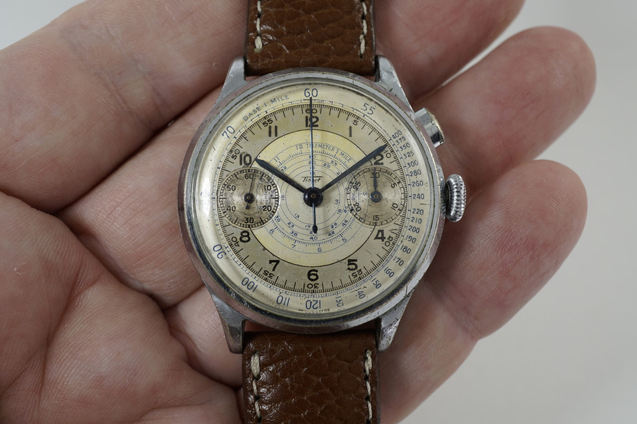 Tissot CH T15 Single Button Mono Pusher Chronograph c. 1930's vintage rare pre owned for sale houston fabsuisse