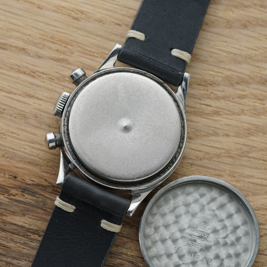 1940s Mido Multi-Centerchrono Chronograph François Borgel Stainless Steel Case 35 mm