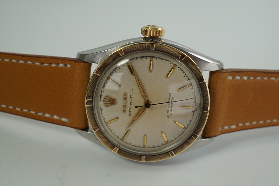 Rolex Gold Steel Two-Tone 6085 Oyster Perpetual Original Dial Mint c.1953-54 