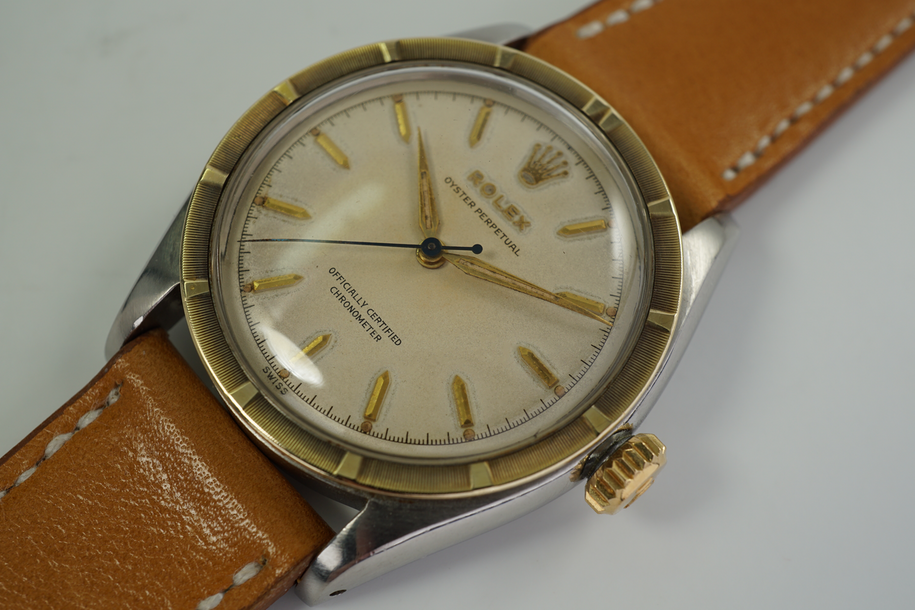 Rolex Gold Steel Two-Tone 6085 Oyster Perpetual Original Dial Mint c.1953-54 