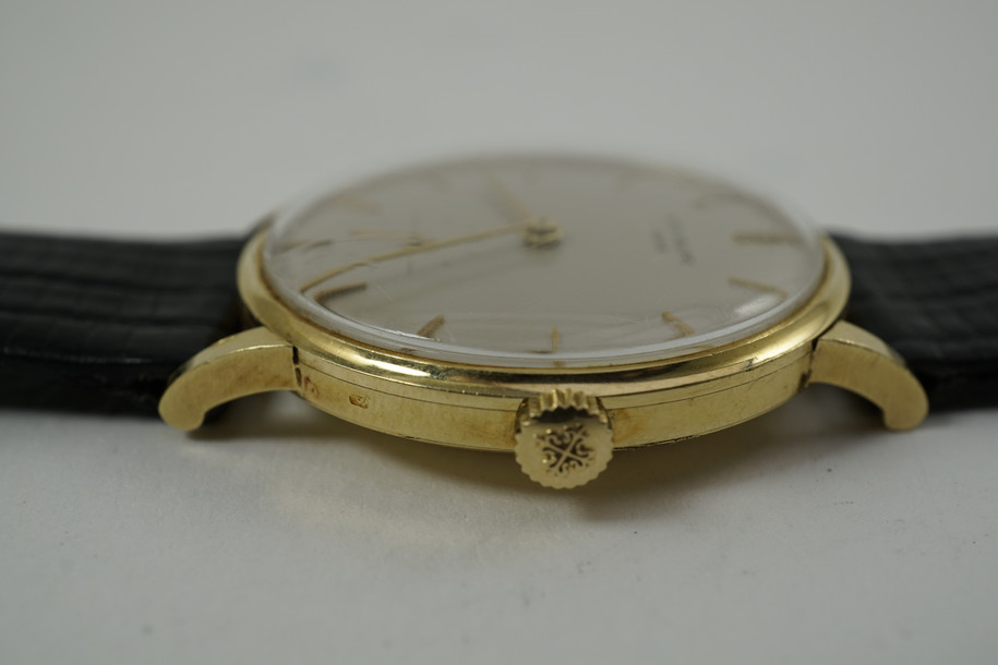 Patek Philippe 3410 Antimagnetic 18k yellow gold from 1955-60 vintage original pre owned for sale houston fabsuisse